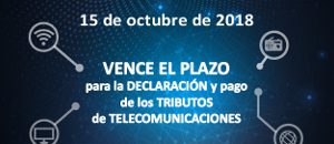 15 de octubre vence plazo para pago de tributos de telecomunicaciones